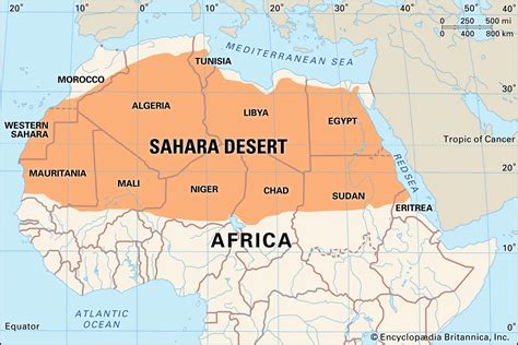 carte sahara avec pays